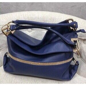 Dasein Rhinestone Purse Blue Satchel Large Party Date Night